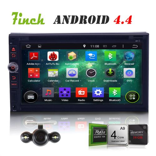 7" quad core android 4.4 car stereo video player sat gps navi radio 3g wifi obd2