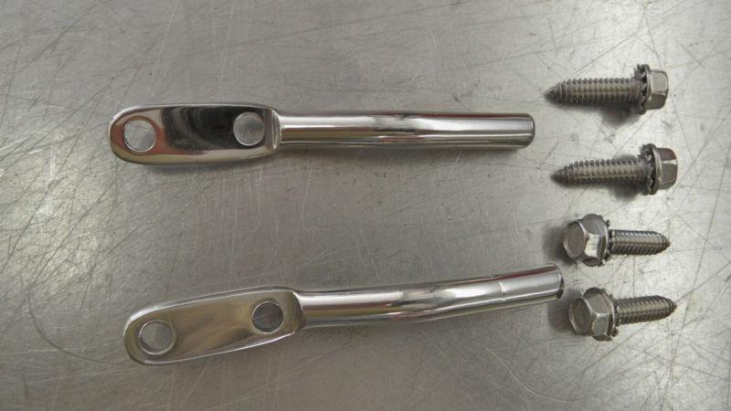 New jeep cj & wrangler door stop bracket pins s/s. sold in pairs(2) w/hardware  