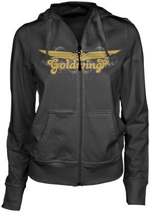 Parker synergies gold wing posh womens zip up hoody black sm