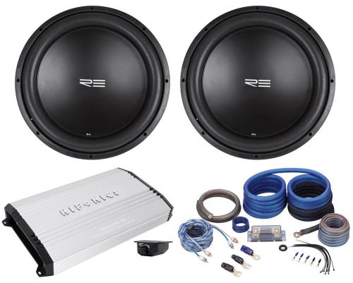 2) re audio sxx15d4 v2 sxxv2 15" 2400w car sub subwoofers+mono amplifier+amp kit