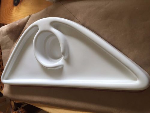 Plastic white coaming corner w / cup holder marine boat