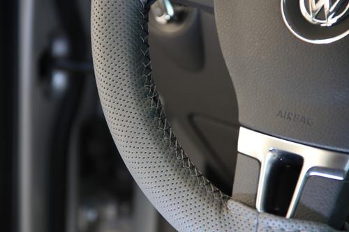 Gray leather steering wheel wrap cover 47002 w/needles thread acura circle cool