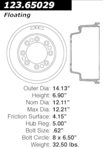 Centric parts 123.65029 rear brake drum