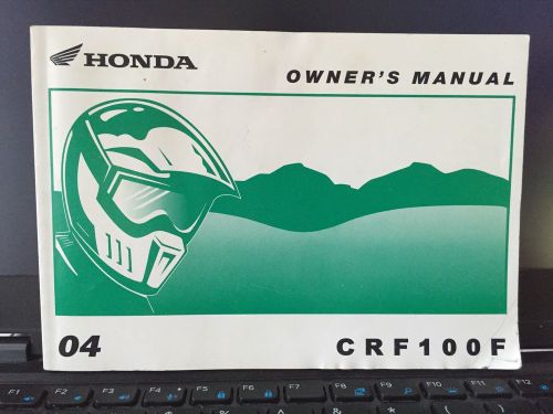 2004 honda motorcycle crf100f owners manual