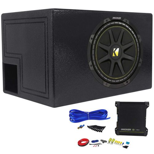 Kicker comp 12&#034; 10c124 subwoofer package w/ 2-ch. amplifier+vented box+amp kit
