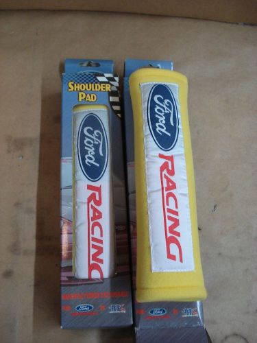 Ford racing seat belt shoulder pads yellow