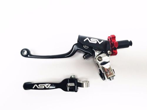 New asv clutch &amp; brake levers drz125l/250 rm65/85/125 rmz250/450 bcpf33-k black