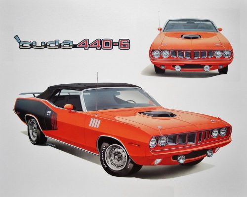 Cuda barracuda shaker hood plymouth 1970 1971 440+6 426 hemi - 28 posters prints