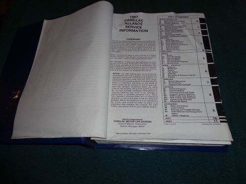 1987  cadillac allante shop manual / shop book / good original