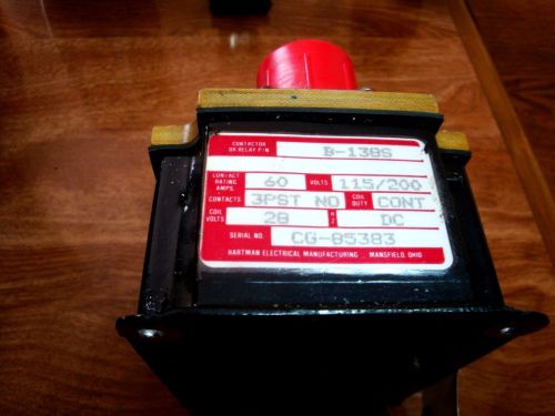 Hahartman aerospace power contactor / relay b-138s high reliability 60 amps