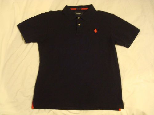 Men's official ferrari black with red logo polo shirt tag size xl fits medium