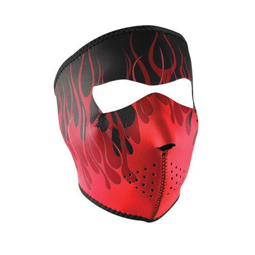 Neoprene face mask, red flames