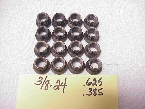 16 fine thread 12-point head chromoly nuts 3/8-24" (7/16" wrench) nascar