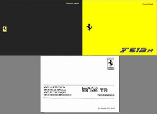 Ferrari 512 tr/m complete technical &amp; owners manual's