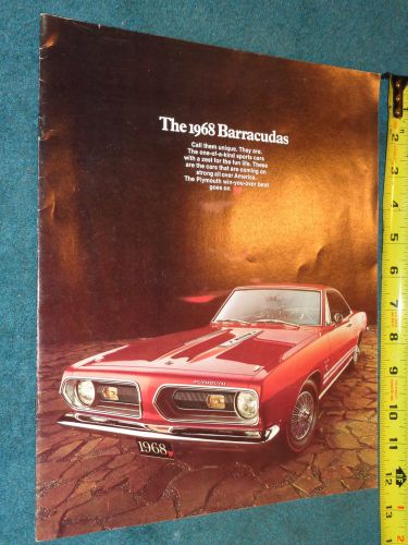1968 plymouth barracuda sales catalog / nice original 11 page dealer brochure