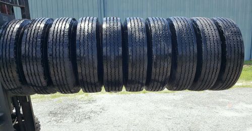 10.00r15 (8) goodyear  lowboy trailer tires  99-100%tread