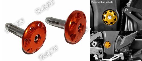 Frame hole cover cap plug orange for 2010-2016 kawasaki ninja 1000 z1000 z1000sx