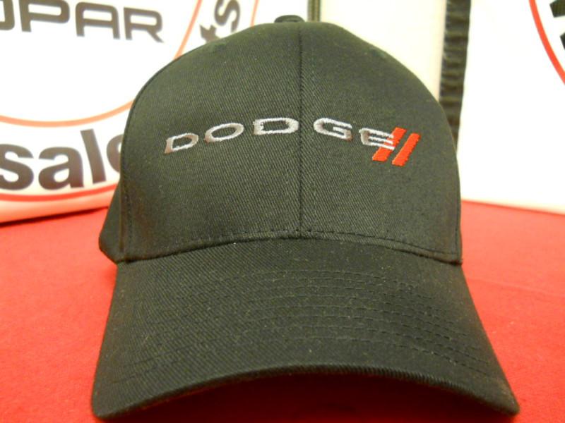 Dodge baseball hat cap black gray and red flexfit small/medium mopar apparel 