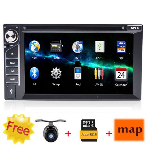 Hd 6.2&#034; double 2din in deck car stereo dvd player gps navigation bt radio+camera