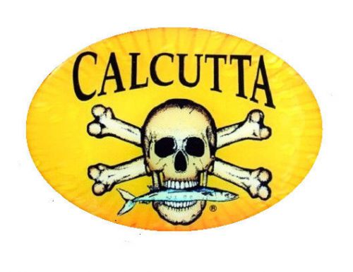 Calcutta fishing outdoors raised decal skull &amp; crossbones logo black and gold