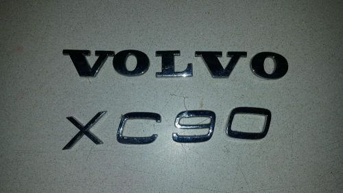 Chrome script emblem 03-13 xc90 07-13 rear trunk badge letters oem