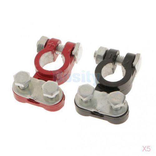5x 2 pcs replacement auto car battery terminal clamp clips black+red connector