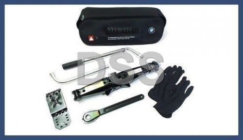 New genuine bmw spare tire jack w/ carrying bag gloves tools kit wheel oem