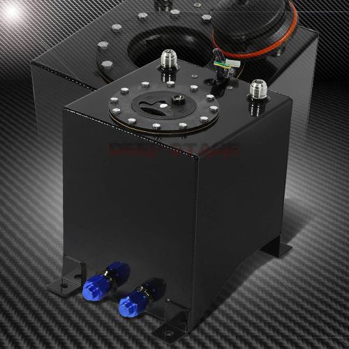 2.5 gallon light black coated aluminum gas fuel cell tank/2"sump+level sender