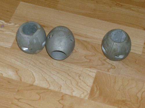 Three 1-1/8"  streamlined shaft zincs