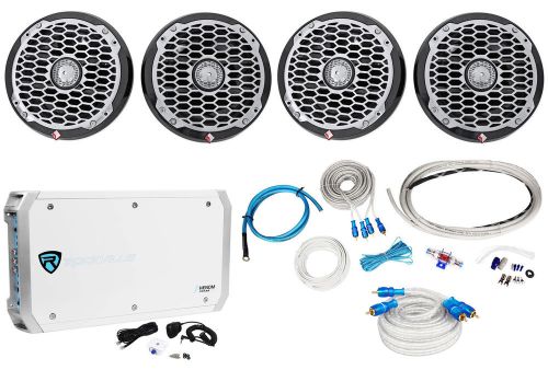 4) rockford fosgate pm2652b 6.5&#034; marine component speakers+6ch amplifier+amp kit