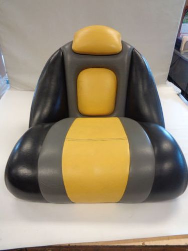 Ranger vinyl yellow / black / gray bucket seat 21 1/2&#034; x 22&#034; marine boat