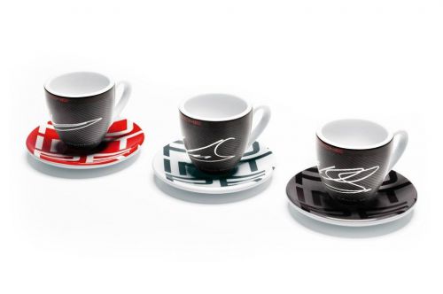 Genuine porsche racing collection espresso cup set - new