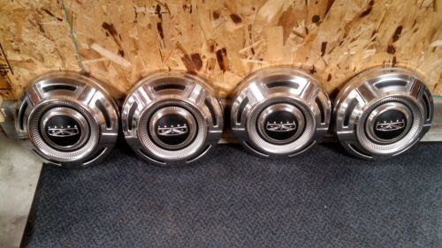1968 1972 ford pickup stainless dog dish hub cap set not nos wow!
