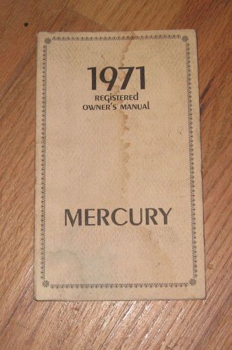 1971 mercury cougar montego comet owner’s manual