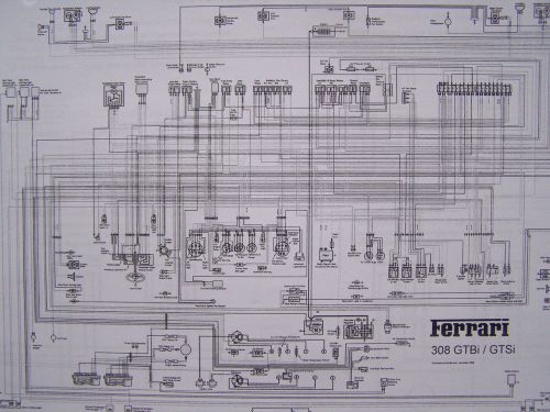 Ferrari 1981-82 308 gtsi-gtbi relays diagram black/white free shipping