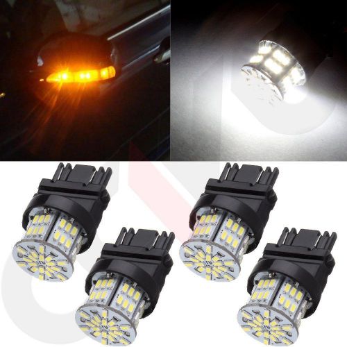 4pcs xenon high power white led drl 54 3014 smd 3157 3057 4157 lamp bulbs