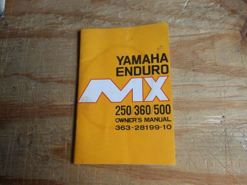 Yamaha enduro mx 250 / 360 / 500 owner&#039;s manual # 363-28199-10