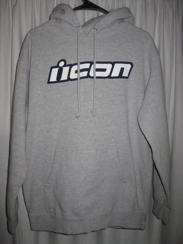 Icon men's gray motorcycle riding hoodie size medium