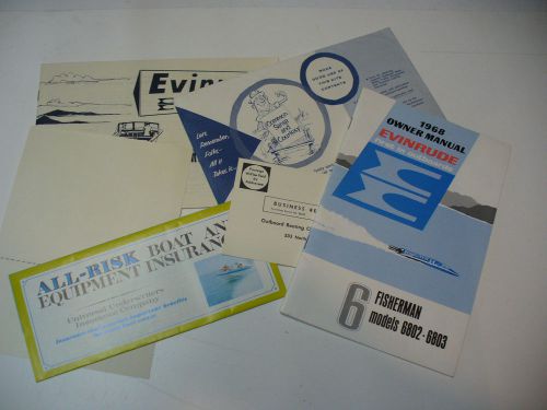 1968 evinrude fisherman 6 hp 6802 outboard owners manual w/inserts &amp; cards new