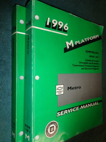 1996 geo metro shop manual set  / original gm / chevrolet service books