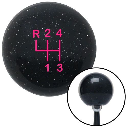 Pink shift pattern 8n black metal flake shift knob with m16x1.5 insert rat rod