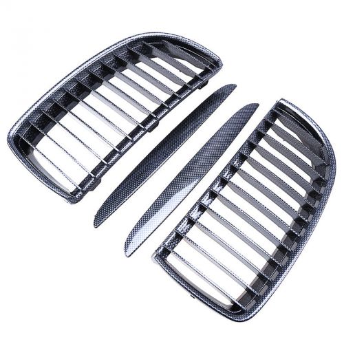 Pair front kidney grilles grill for bmw e90 e91 4dr sedan touring 05 06 07 08 09