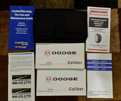 2008 dodge caliber owners manual 08 user guide book w/case service &amp; maintenance