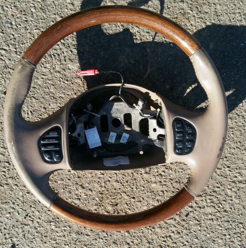 Ford excursion f250 lincoln navigator leather wood  wrapped steering wheel audio