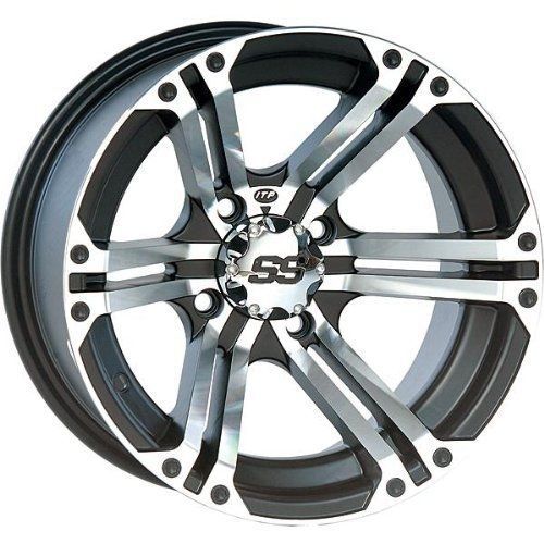 Itp ss alloy ss212 black wheel with machined finish (14x8&#034;/4x110mm)