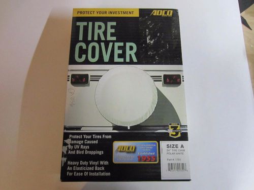 Adco rv tire cover size a 19.5 tire 34in diameter white