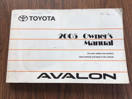 2005 toyota avalon xls owners manual