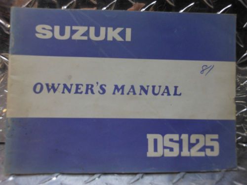 1981 suzuki ds125 ds 125 motorcycle factory owner&#039;s manual p/n 99011-48222-03a