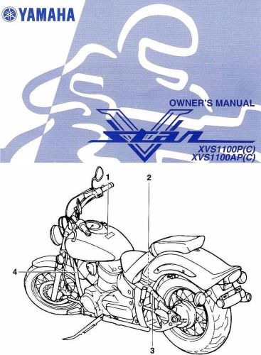 2002 yamaha xvs1100 v-star 1100 motorcycle owners manual-classic-custom-dragstar