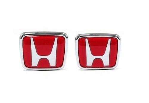 Red honda front & rear badge set 92 93 94 95 96 97 98 99 00 civic prelude accord